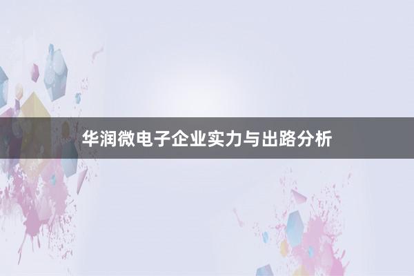 华润微电子企业实力与出路分析