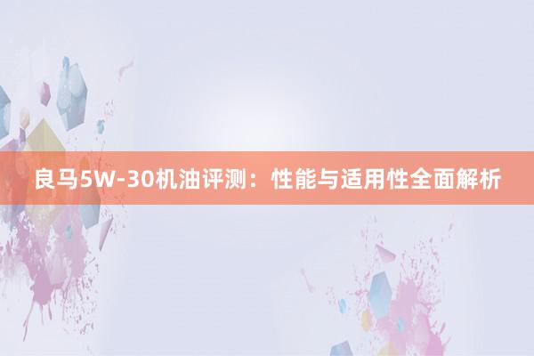 良马5W-30机油评测：性能与适用性全面解析