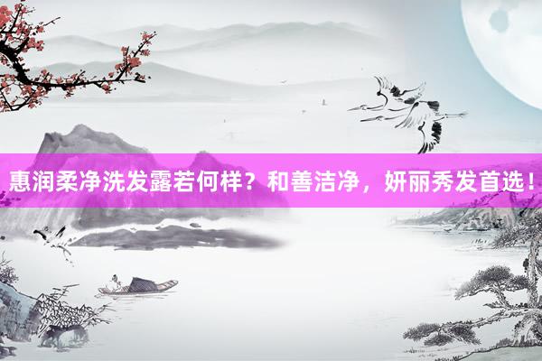 惠润柔净洗发露若何样？和善洁净，妍丽秀发首选！